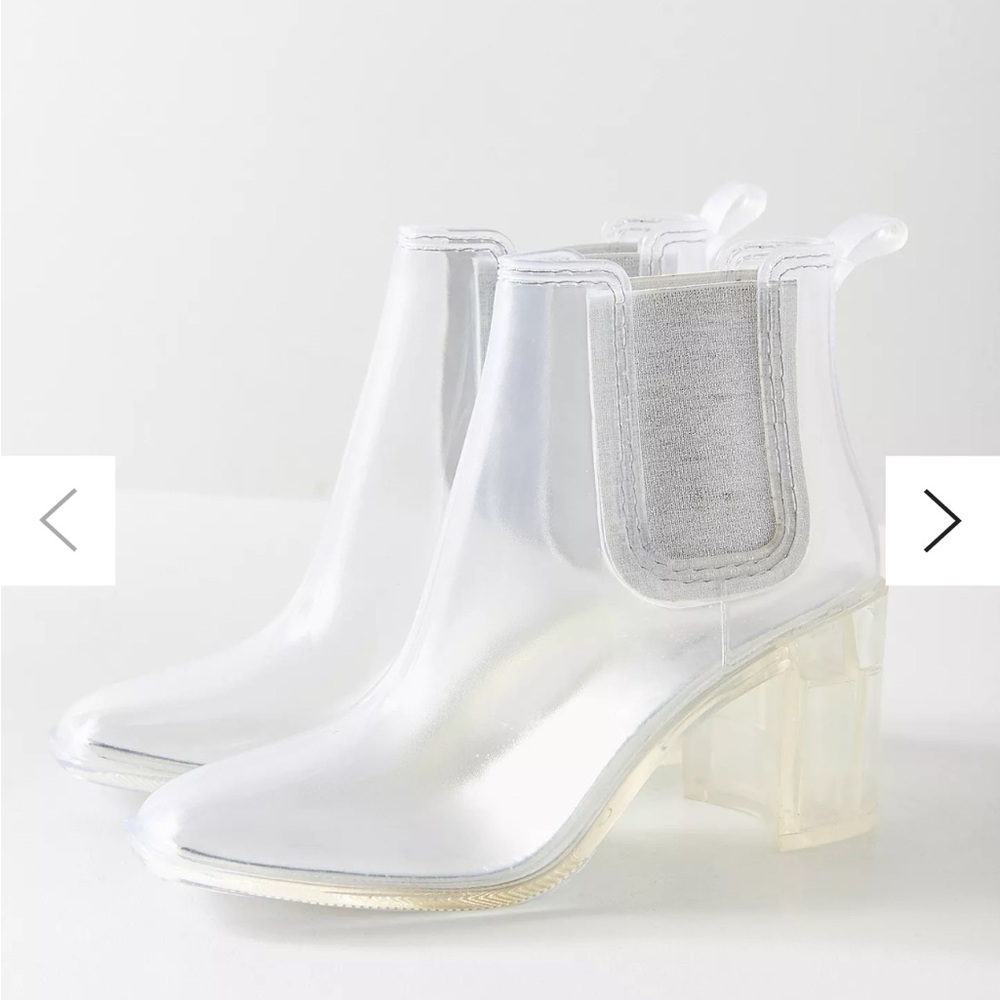 Jeffrey Campbell hurricane Clear chunky heeled rainboots